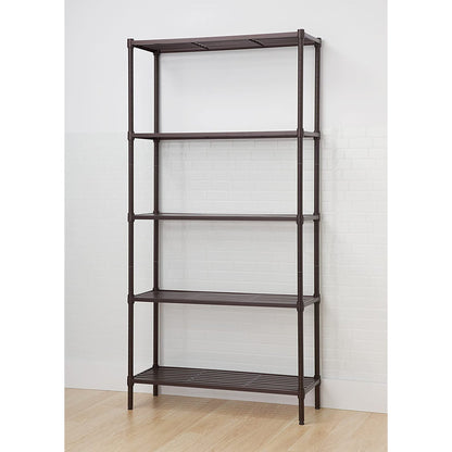 TRINITY EcoStorage 5 Tier Adjustable Flat Slat Wire Shelving, Dark Bronze