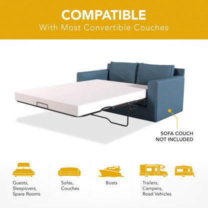 Dynasty Mattress 4" CoolBreeze Memory Foam Full Mattress for Convertible Sofa, Sofa Not Included