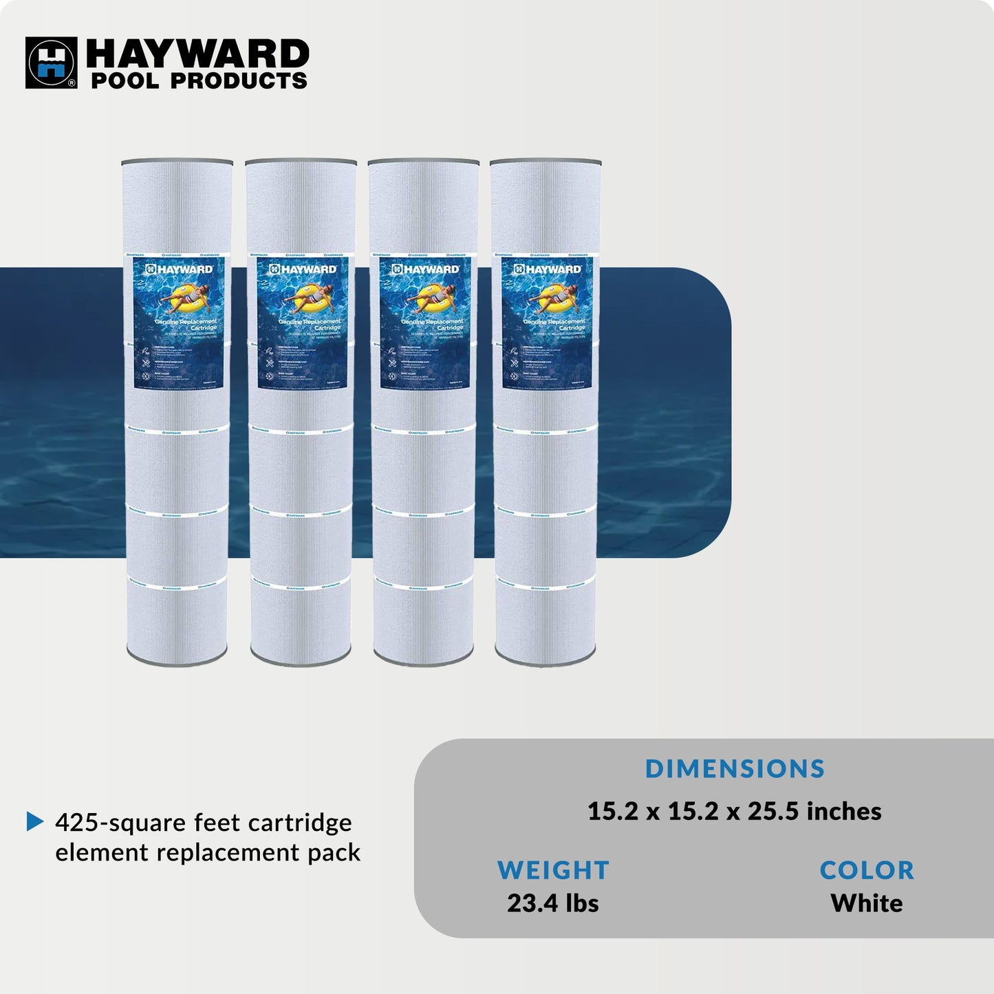 Hayward Replacement Cartridge Element for Hayward SwimClear Filters (4 Pack)