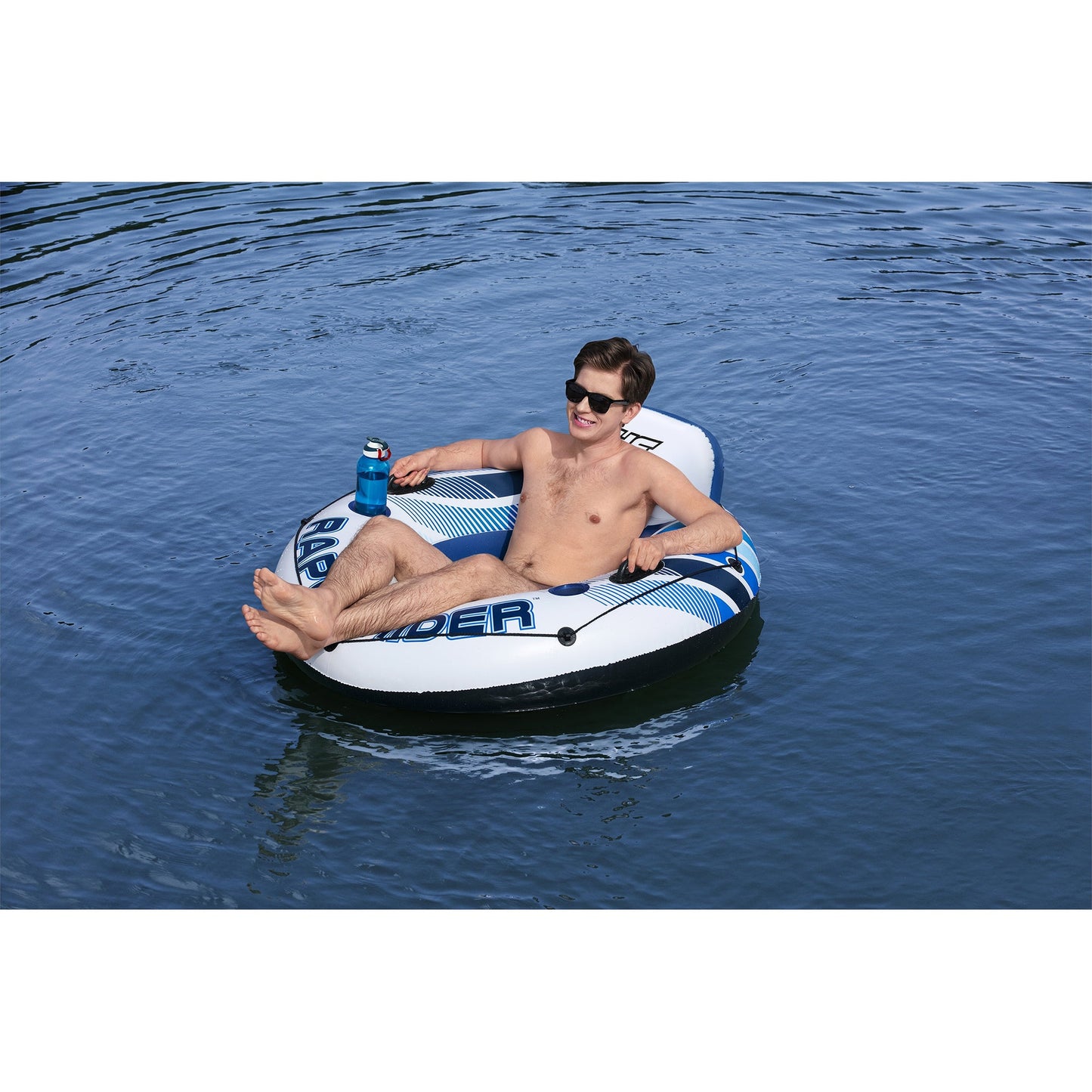 Bestway 43116E Hydro Force Rapid Rider Single River Inner Tube, Blue and White