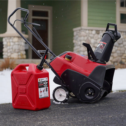 Midwest Can Company Military Style Gas Can with Quick Flow Spout, 5 Gallons, Red