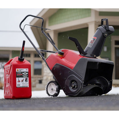 Midwest Can Company Military Style Gas Can with Quick Flow Spout, 5 Gallons, Red