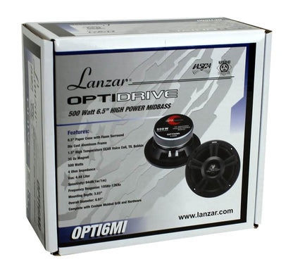 LANZAR OPTI6MI 6.5" 1000W Car Mid bass Mid Range Audio Speakers PAIR