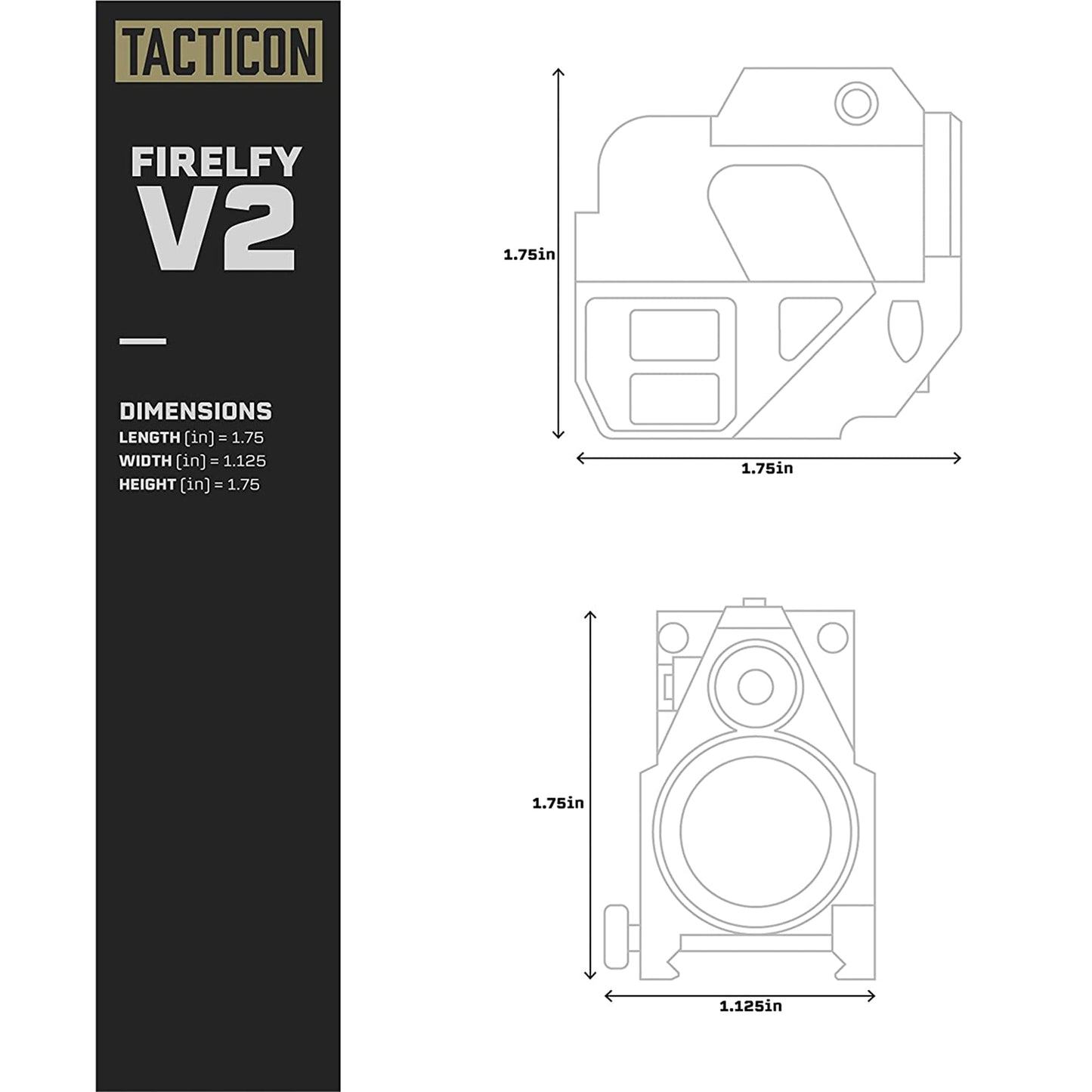 Tacticon Firefly V2 Flashlight Precision Laser Sight for Hunting, Green Laser