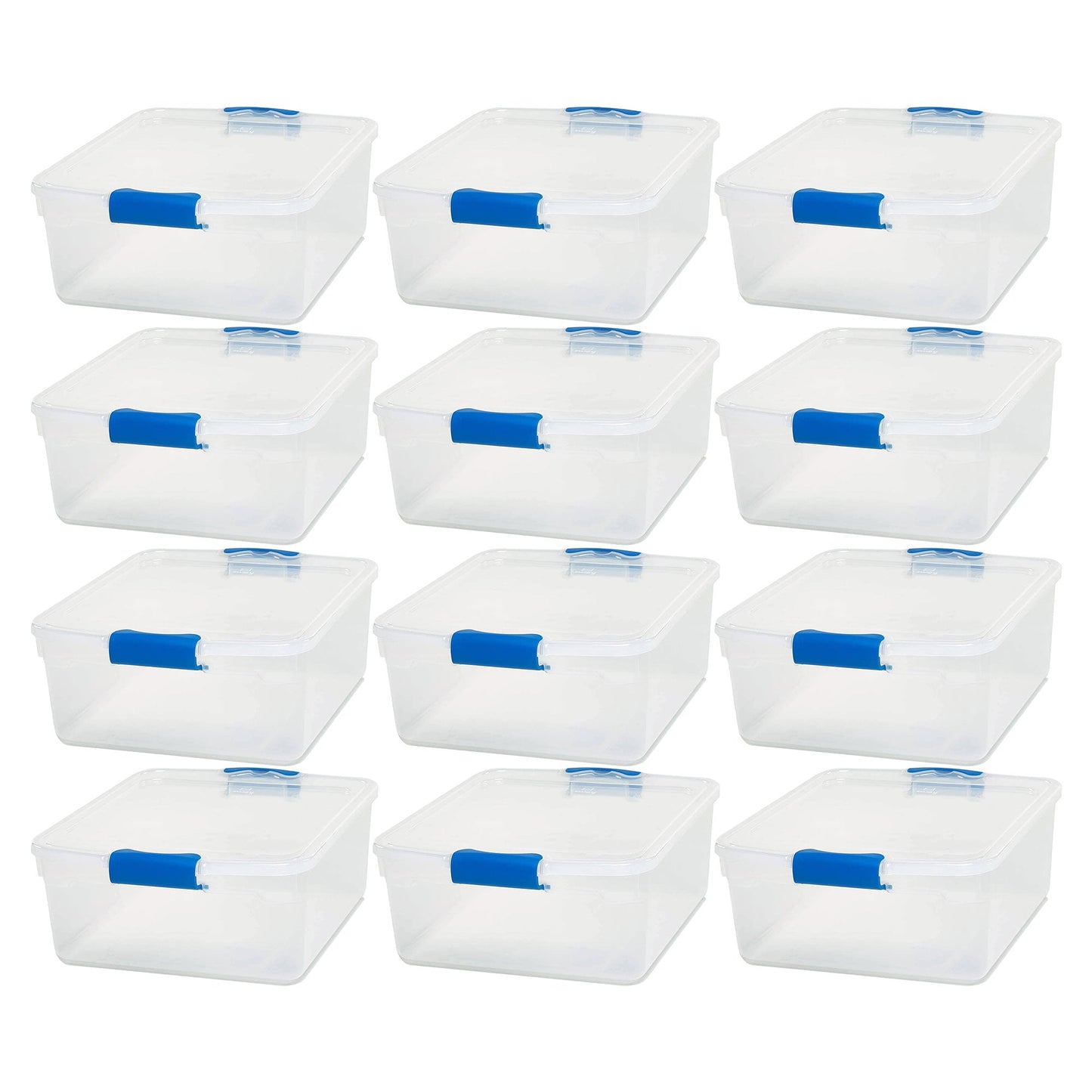 Homz 15.5 Quart Heavy Duty Clear Plastic Stackable Storage Containers, 12 Pack