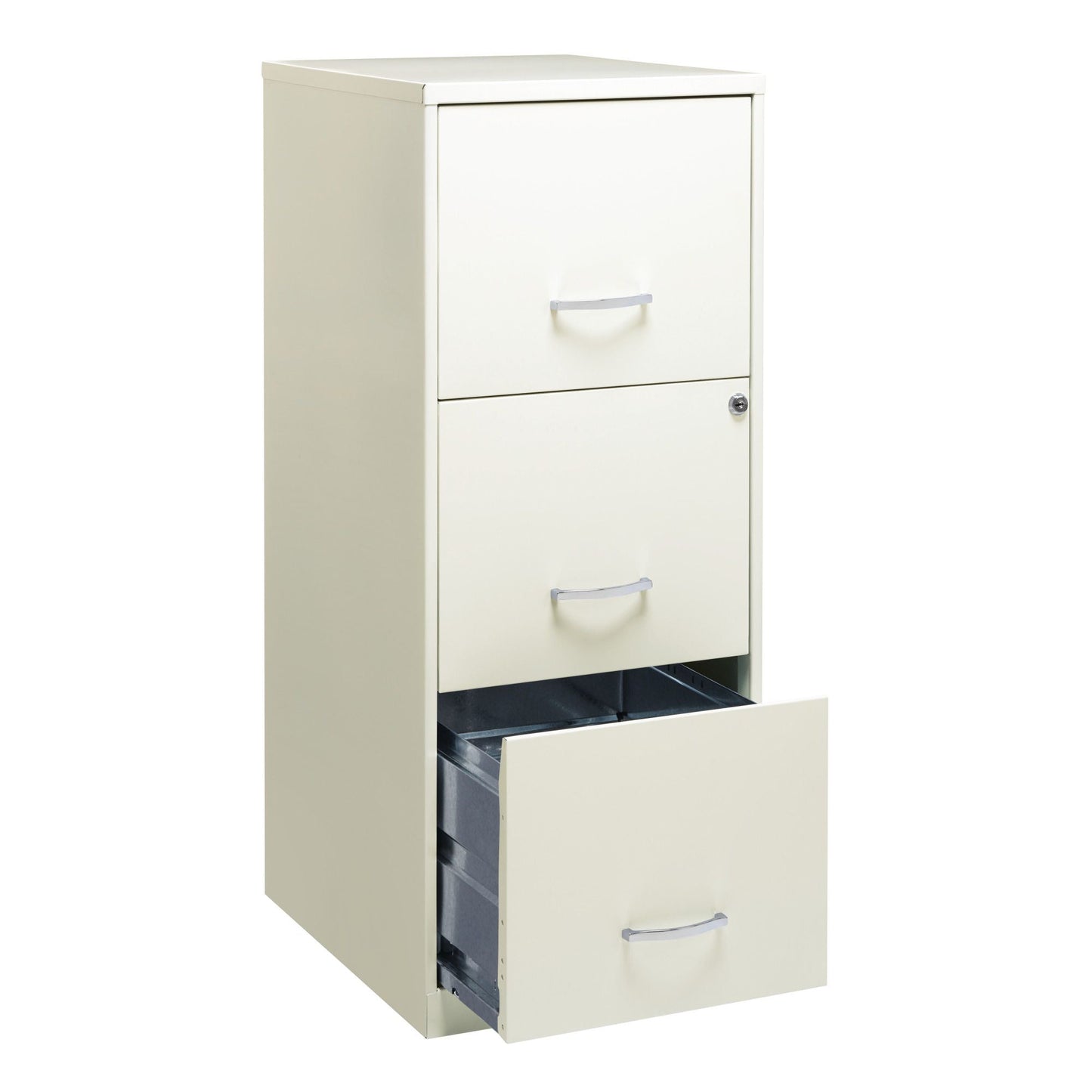 Space Solutions 18 Inch 3 Drawer Vertical Organizer Cabinet for Office, White