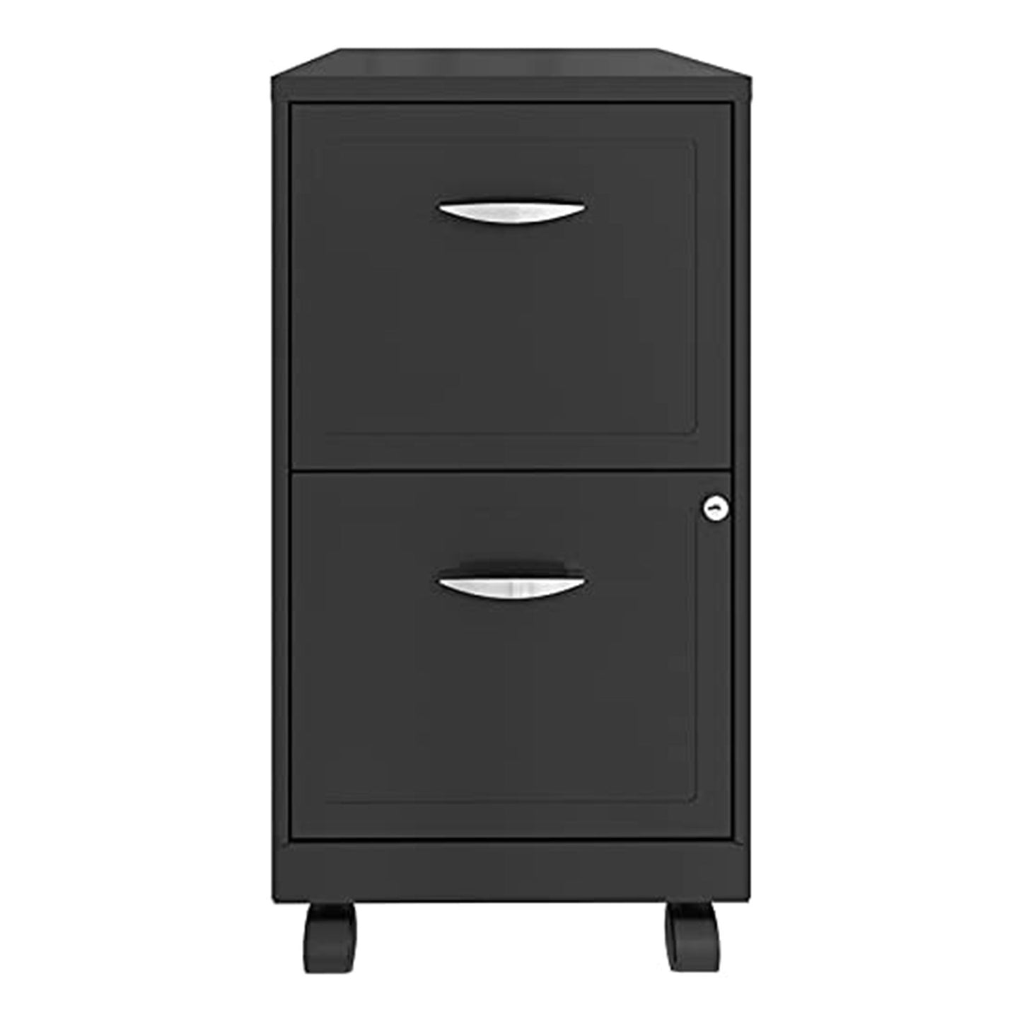 Space Solutions 18 Inch 2 Drawer Mobile Organizer Office Cabinet, Charcoal