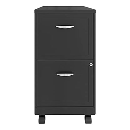 Space Solutions 18 Inch 2 Drawer Mobile Organizer Office Cabinet, Charcoal