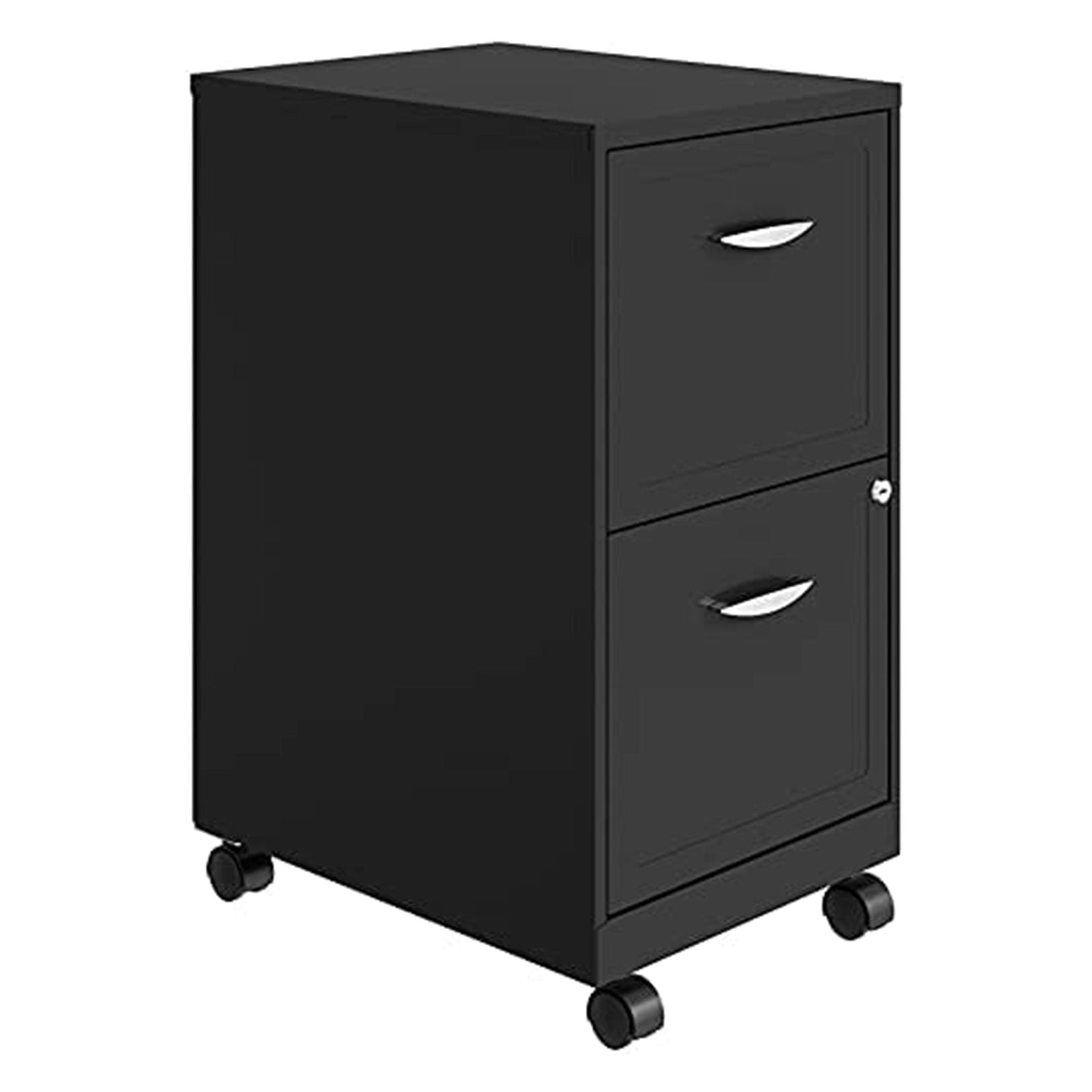 Space Solutions 18 Inch 2 Drawer Mobile Organizer Office Cabinet, Charcoal