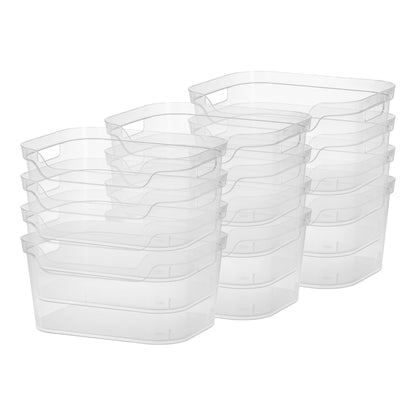 Sterilite 7 x 11 x 14.25 Inch Open Storage Bin w/ Carry Handles, Clear (12 Pack)