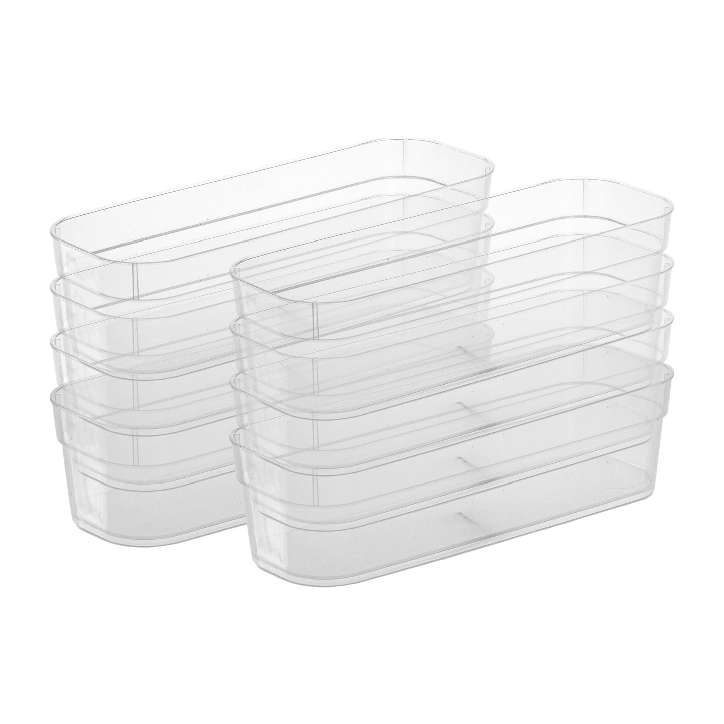 Sterilite Narrow Storage Trays for Desktop & Drawer Organizing, Clear (24 Pack)