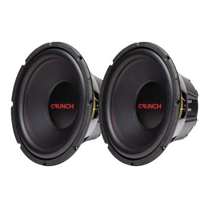 Crunch CRW12D4 12 Inch MAX 4 Ohm Dual Voice Coil Car Subwoofer Speakers (2 Pack)