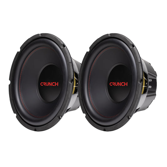 Crunch CRW12D4 12 Inch MAX 4 Ohm Dual Voice Coil Car Subwoofer Speakers (2 Pack)
