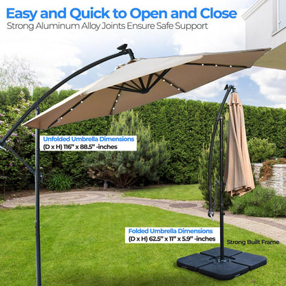 Serenelife 10 Foot Hanging Garden Lawn Deck Patio Umbrella with Push Button Tilt