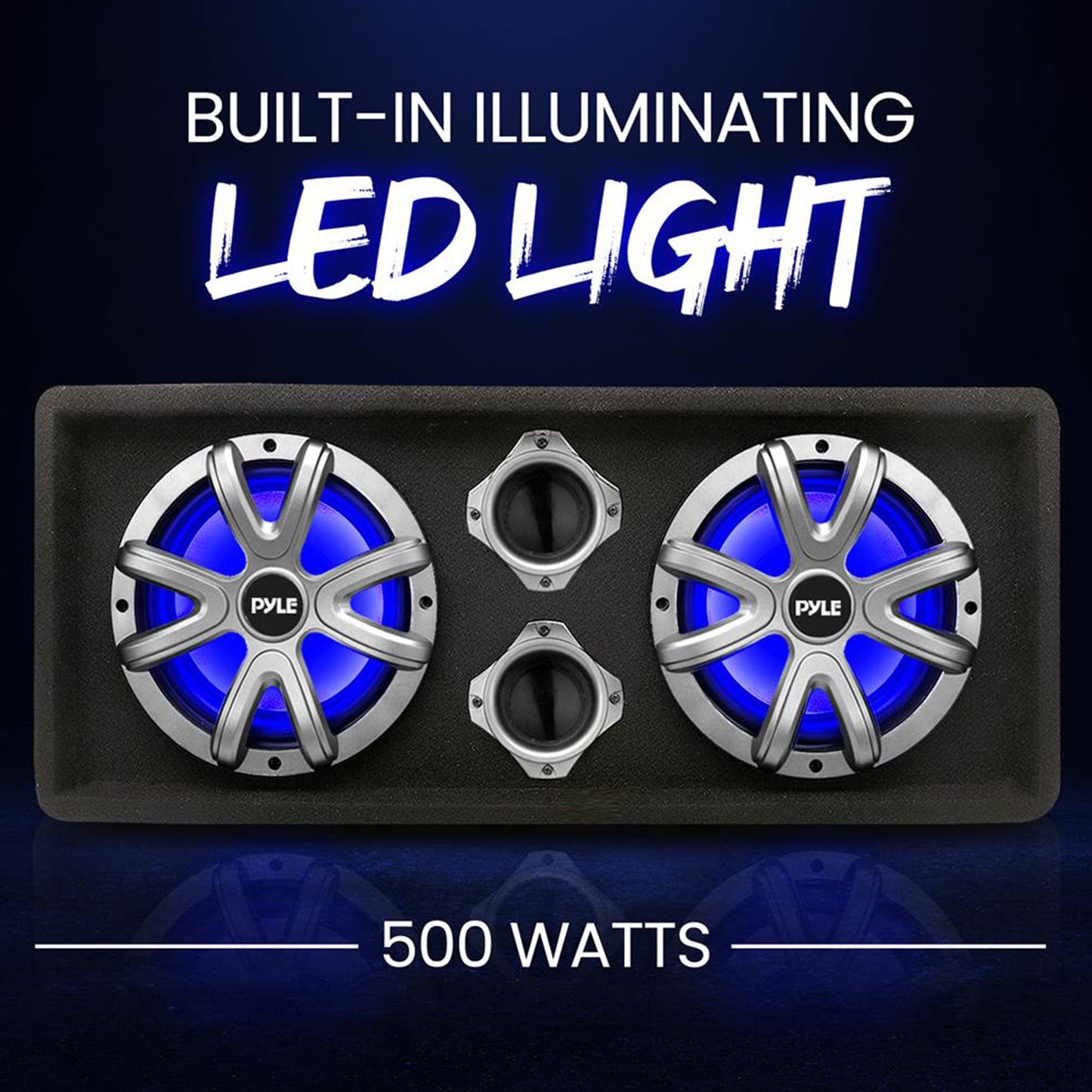 Pyle 10 Inch 1100 Watt Slim Mount Truck Audio Dual Bass Subwoofer Box System