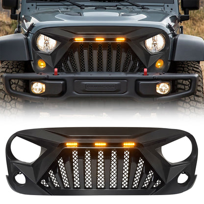 AMERICAN MODIFIED Goliath Grill Compatible w/ 2007-18 Jeep Wrangler JK (Damaged)