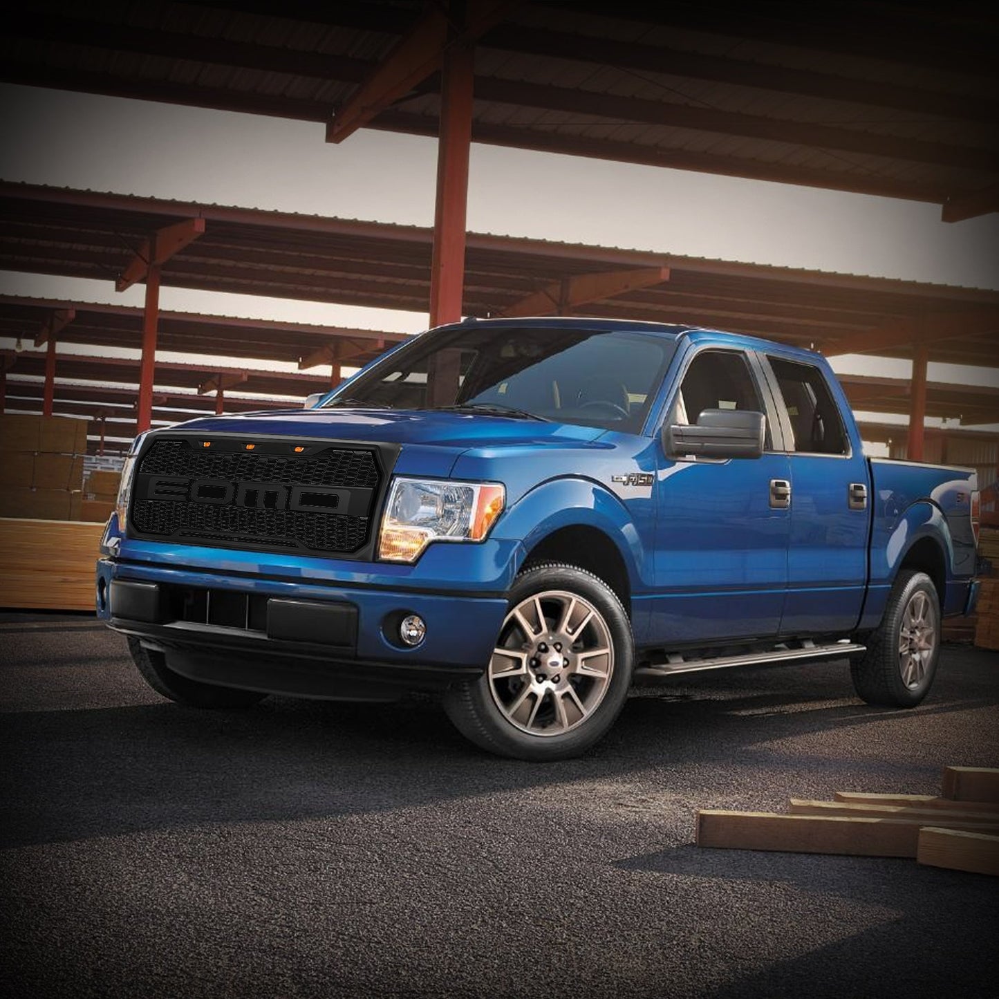 AMERICAN MODIFIED Raptor Style Front E-O-M-D Grille w/LEDs for 09-14 Ford F150