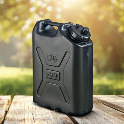 Scepter 5 Gallon Heavy Duty Military Style HDPE Water Container, (2 Pack), Black