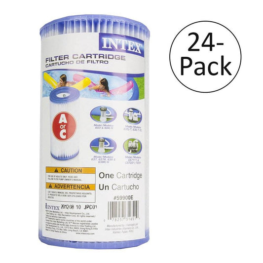 Intex Pool Easy Set Type A Replacement Filter Pump Cartridge (24 Pack) | 29000E