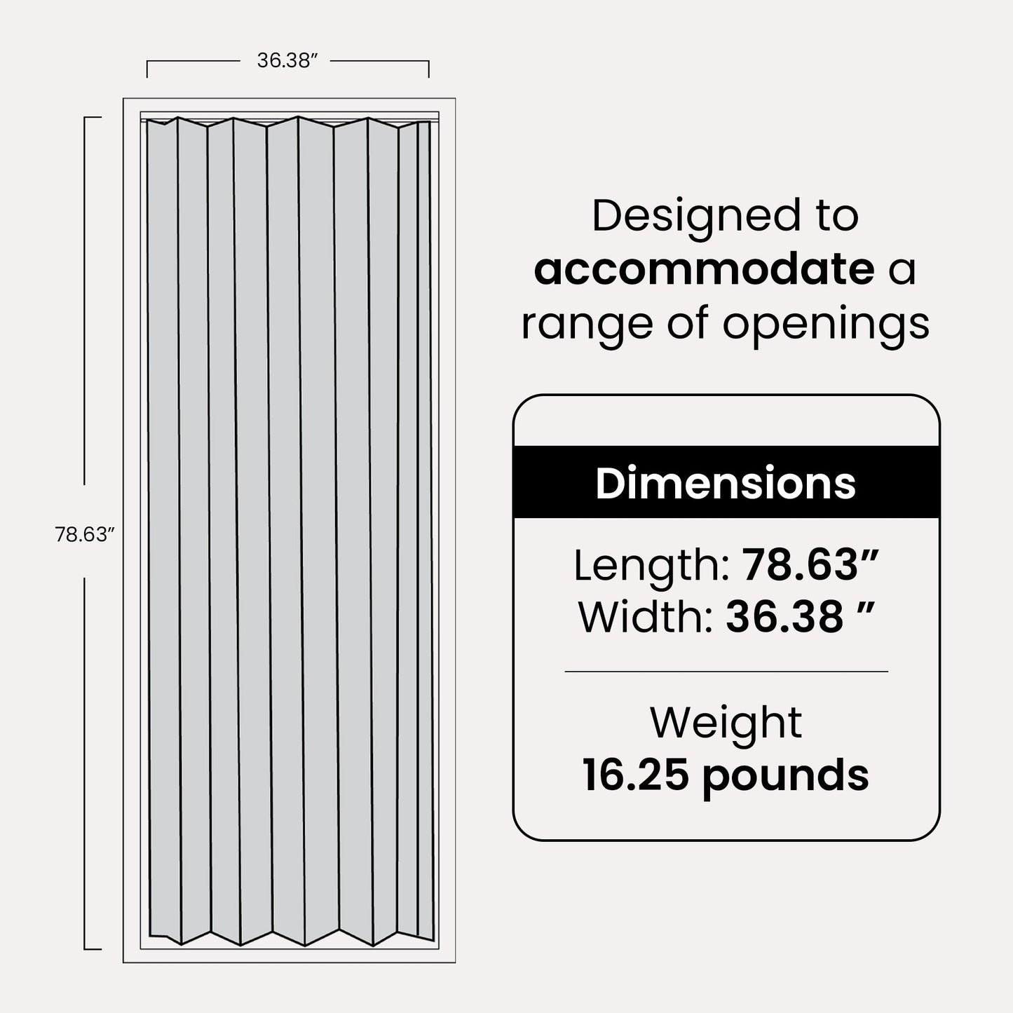 LTL Home Products OAKMT4880HEC Oakmont Wooden Style Vinyl Accordion Door, White