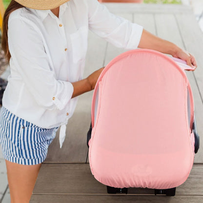 CozyBaby Lightweight Mesh Sun and Bug Infant Carrier Cover, Pink Grapefruit