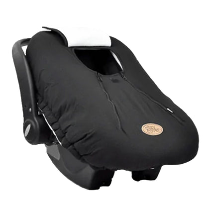 CozyBaby Infant Car Seat Travel Cover with Dual Zippers and Elastic Edge, Black