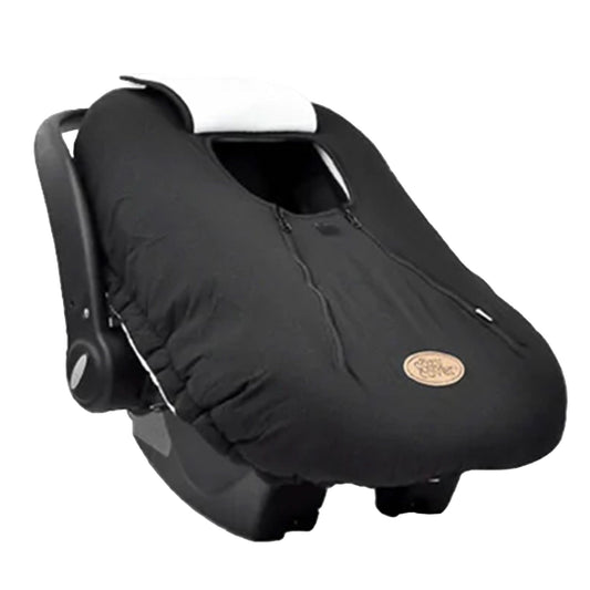 CozyBaby Infant Car Seat Travel Cover with Dual Zippers and Elastic Edge, Black