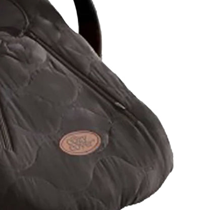 CozyBaby Quilted Infant Car Seat Cover with Dual Zippers and Elastic Edge, Black