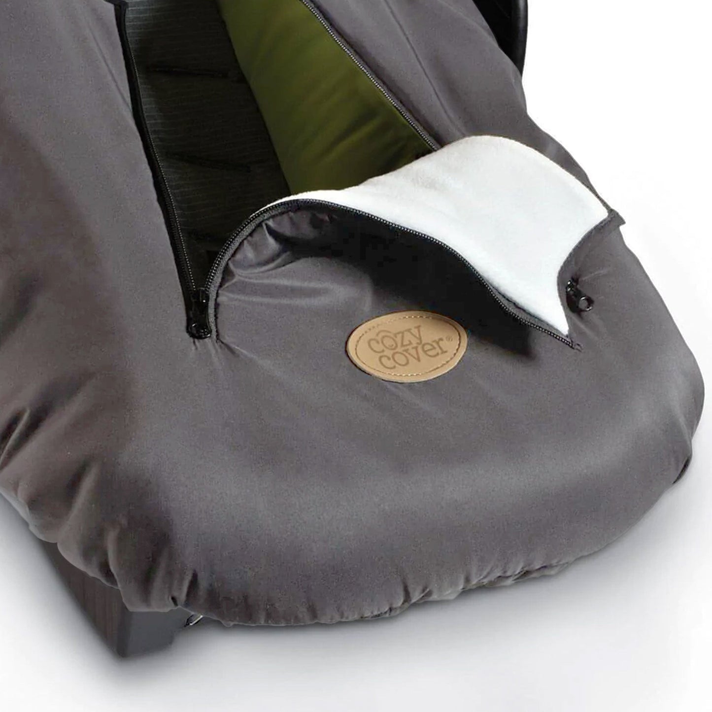 CozyBaby Original Infant Car Seat Cover w/ Dual Zippers & Elastic Edge, Charcoal