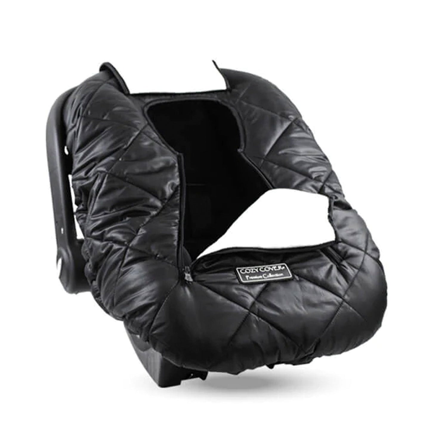 CozyBaby Premium Infant Car Seat Cover with Dual Zippers & Elastic Edge, Black