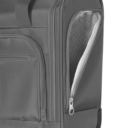 Olympia Lansing Nylon Wheeled Carry On Suitcase w/Divider, Gray