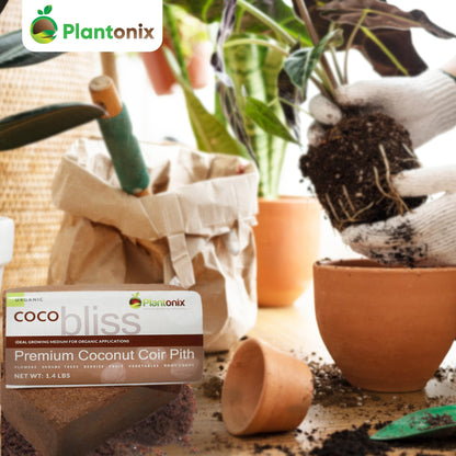 Plantonix Coco Bliss Premium Organic Coconut Coir Pith, 650GM Bricks (50 Pack)