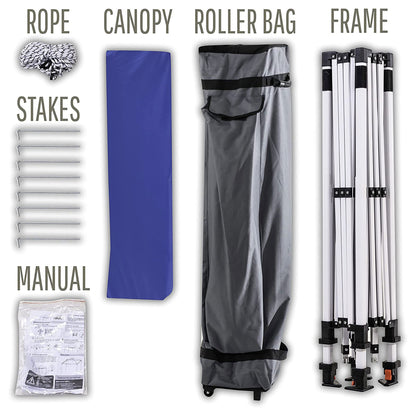 OneTouch 10 Foot x 10 Foot Instant Shade Canopy w/ Center Lock Technology, Blue