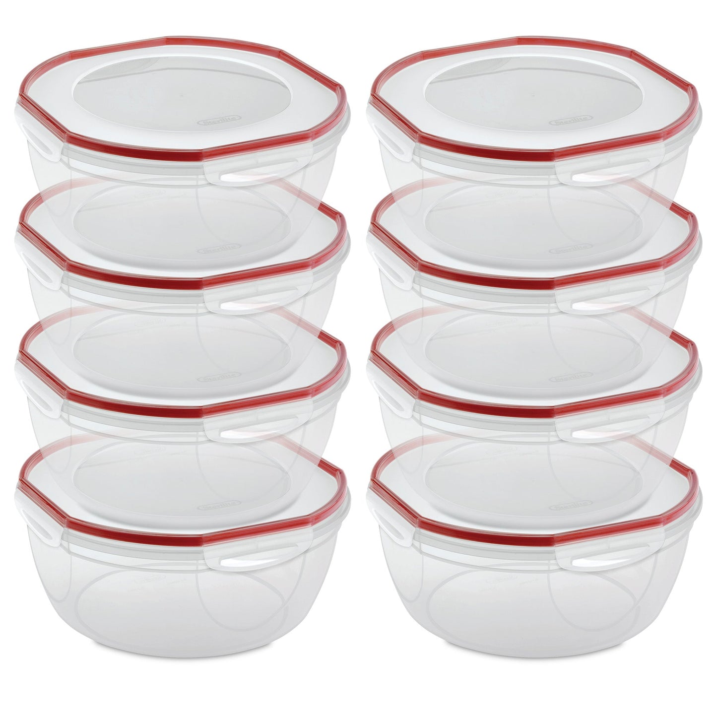 Sterilite Ultra Seal 8.10 Quart Plastic Food Storage Bowl Container, 8 Pack