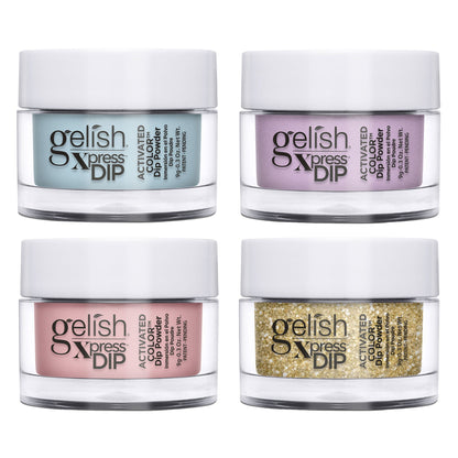 Gelish Mini Xpress Dip Pastel Set 9 G ColorFusion Nail Powder Jars, 4 Pack