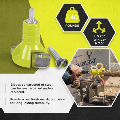 Timber Tuff TMC-01TCFB 1 Inch Aluminum Twin Blade Tenon Cutter w/ Forstner Bit