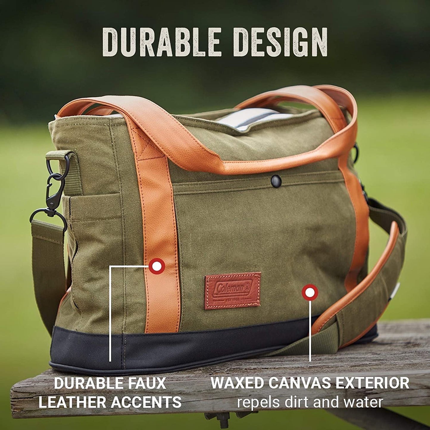 Coleman Banyan Series 30 Can Padded Soft Sided Can Soft Cooler Tote Bag, Olive