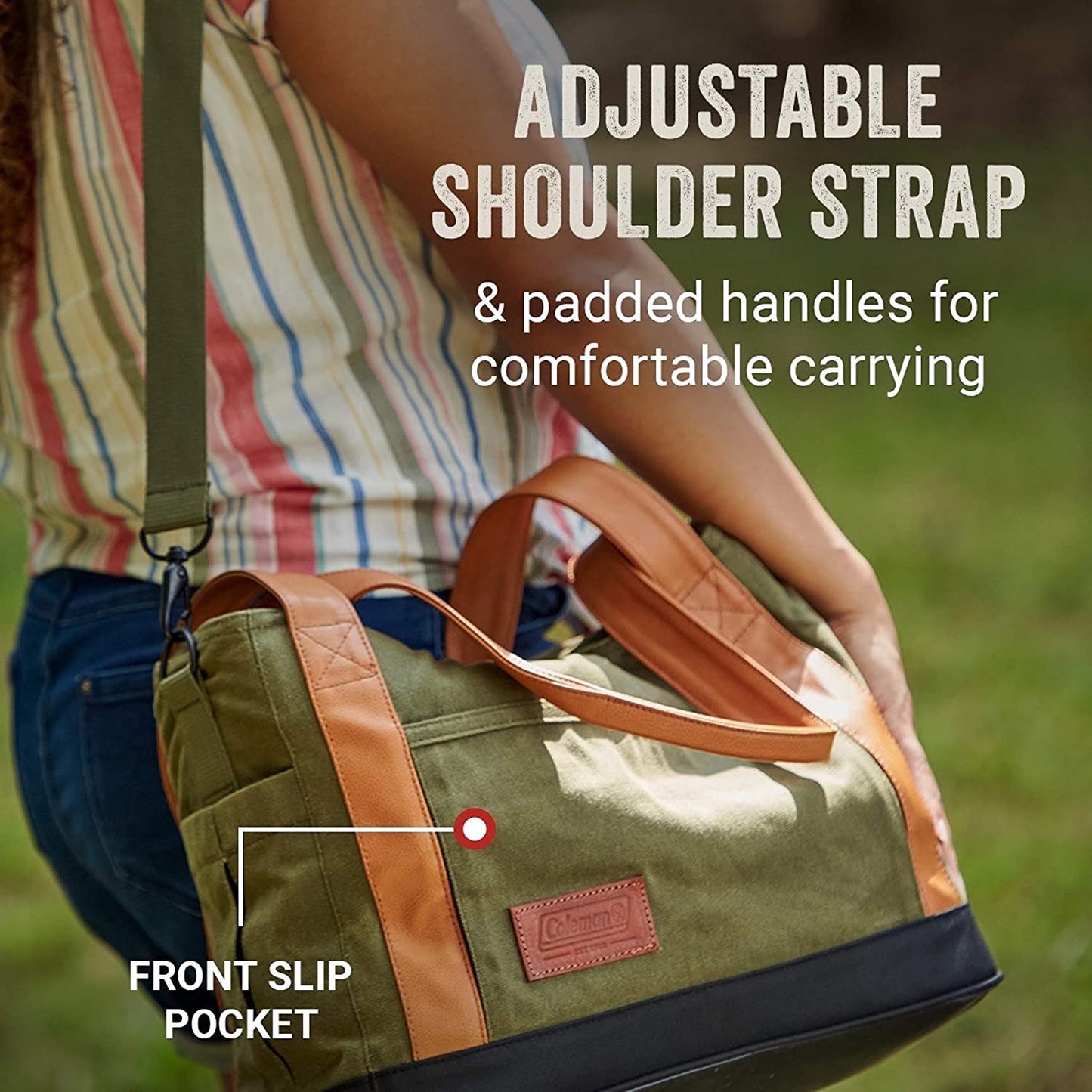 Coleman Banyan Series 30 Can Padded Soft Sided Can Soft Cooler Tote Bag, Olive