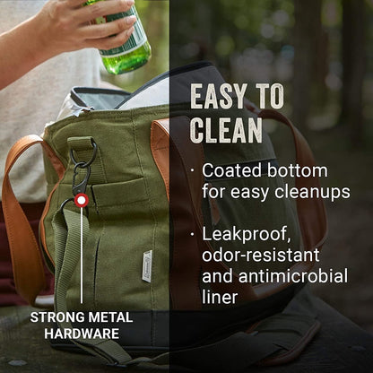 Coleman Banyan Series 30 Can Padded Soft Sided Can Soft Cooler Tote Bag, Olive