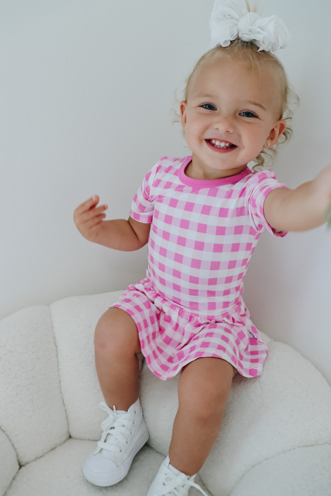 PINKNIC GINGHAM DREAM BODYSUIT DRESS