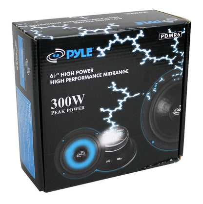 Pyle 6.5" 300W Car Mid Bass MidRange Audio Speaker 8 Ohm Black
