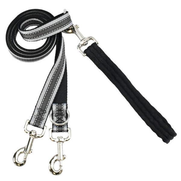 Reflective Black Double Connection Leash