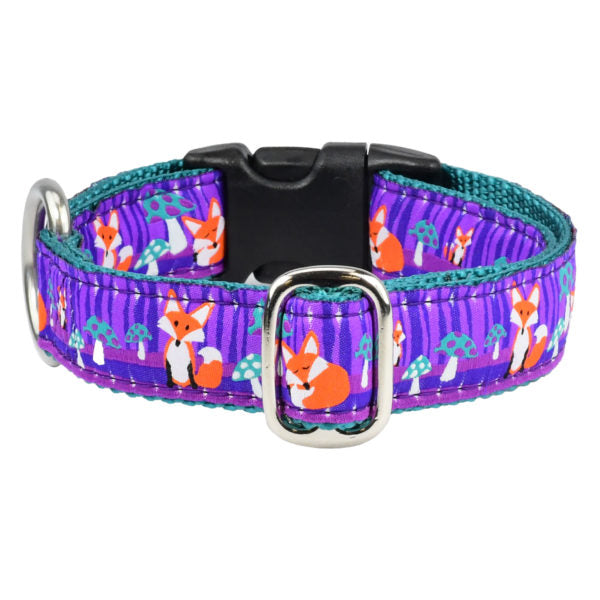 1″ Nocturnal – Fox and Mushroom Essential Martingale Dog Collar