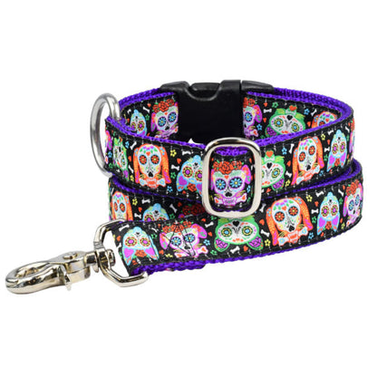 1″ XOLO – Sugar Skull Essential Buckle Martingale Dog Collar