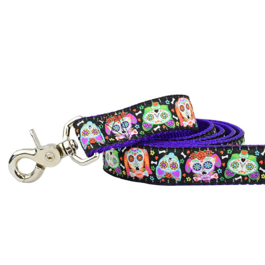 1″ XOLO – Sugar Skull Ribbon Dog Leash