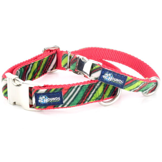 Christmas Stripe Velvet Essential Martingale Dog Collar