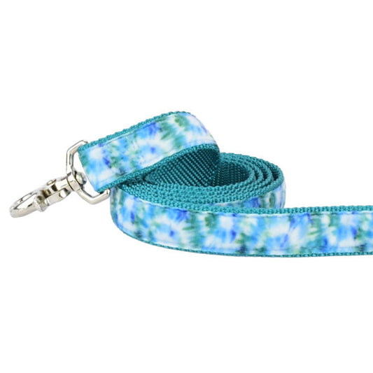 Teal Tie-Dye Velvet Dog Leash