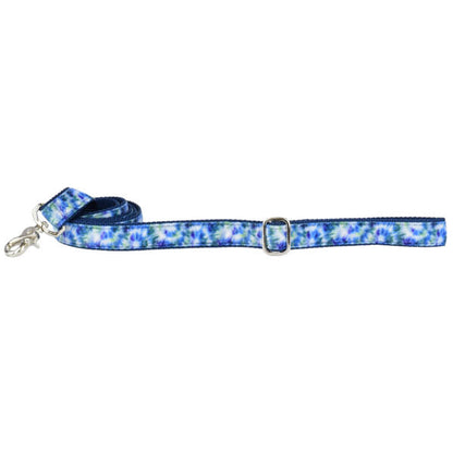 Navy Tie-Dye Velvet Dog Leash