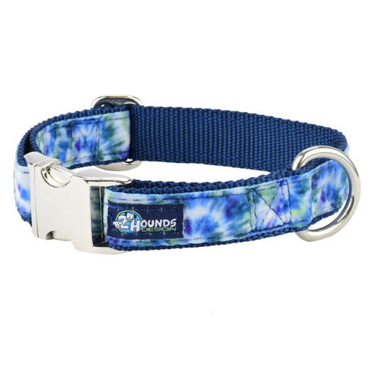 Navy Tie-Dye Velvet Essential Martingale Dog Collar