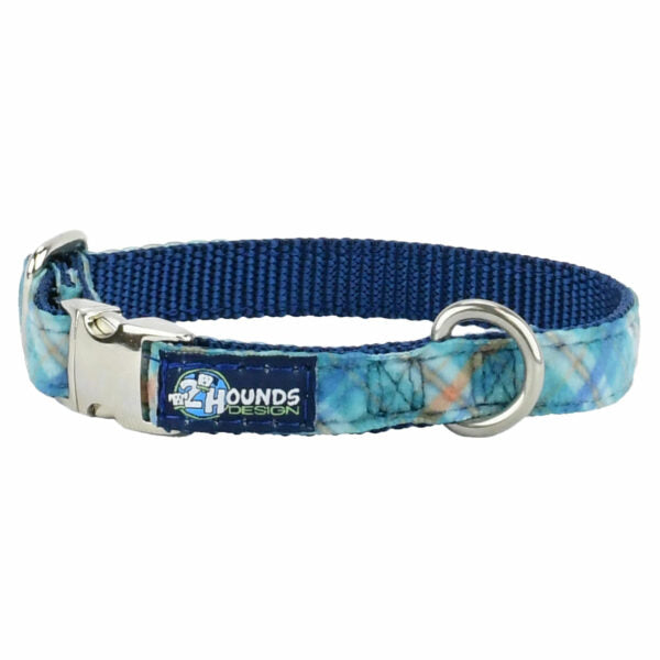 Blue Plaid Velvet Essential Dog Collar